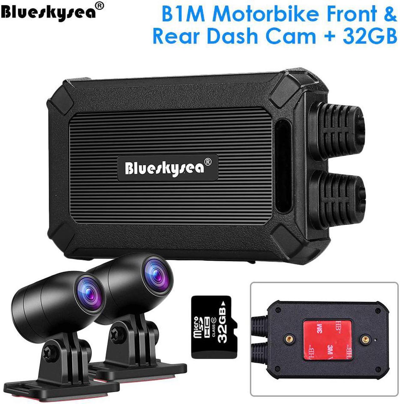 B1M Motorcycle Dash Cam Dual HD 1080P Camera with WiFi IP67 Waterproof DVR & 32GB card for GPS Sport Cámara moto