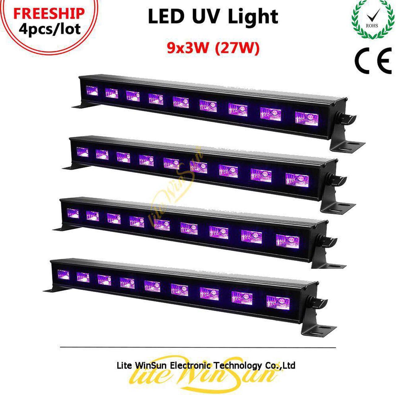 Alt view image 6 of 7 - 4pcs 9*3W LED UV Wash Light 27W Ultraviolet Party Fluorescent Party Bar Purple Washer Lighting LED