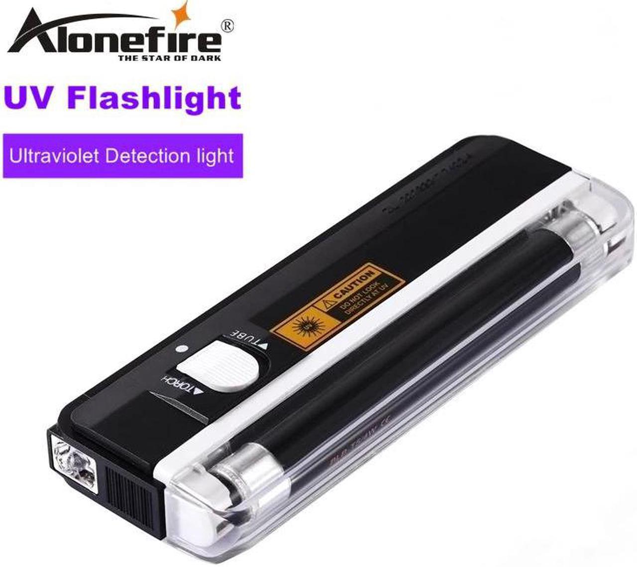 DL 01 Handheld blacklight UV Light white Light Flashlight Torch Money Detector ID Anti-fake detection lamp AA Battery