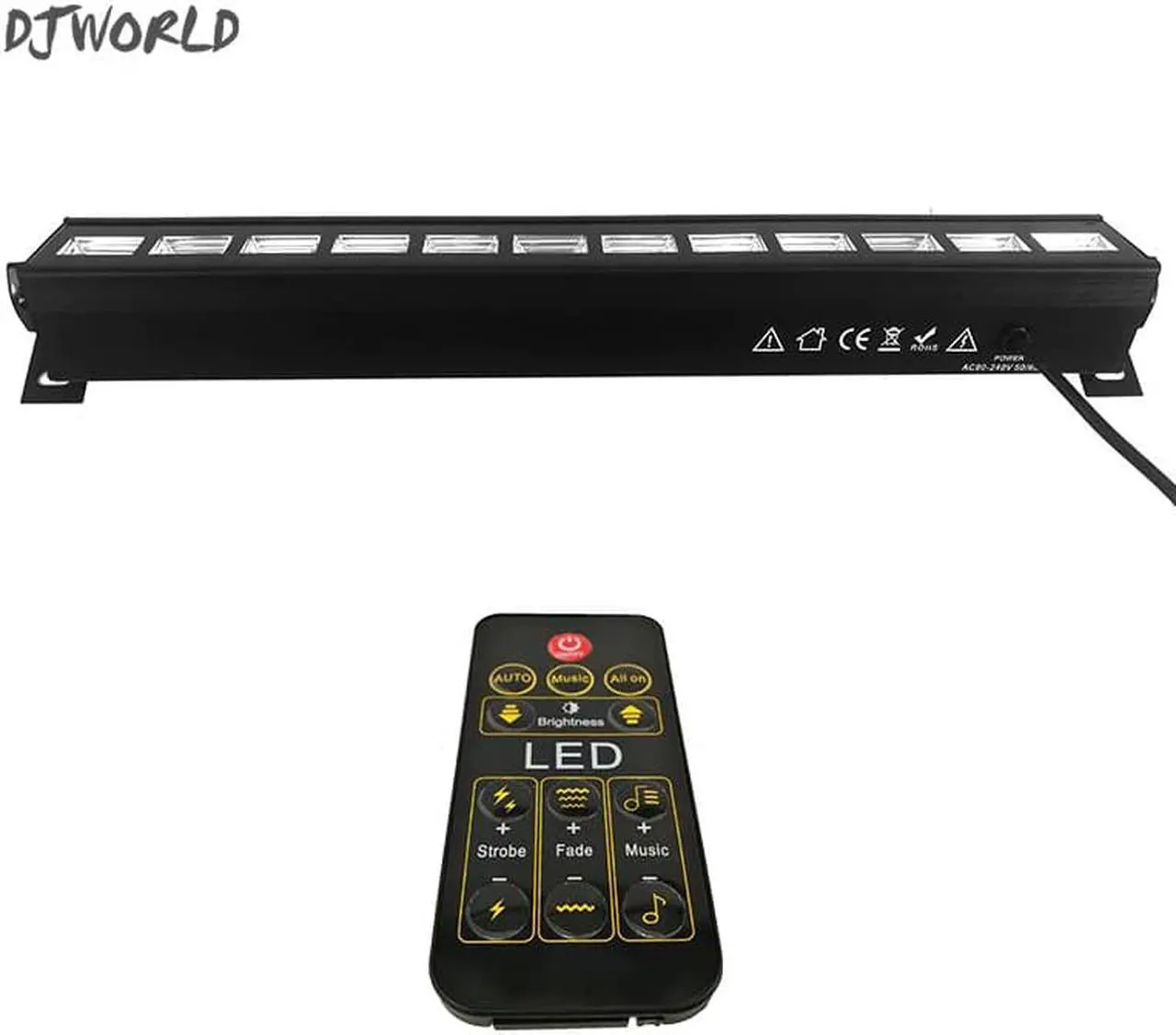 Alt view image 2 of 5 - Remote Control LED Stage Bar Light 12X3W UV Single Color LED Wall Wash Lights DMX Stage Light Good Party Wedding