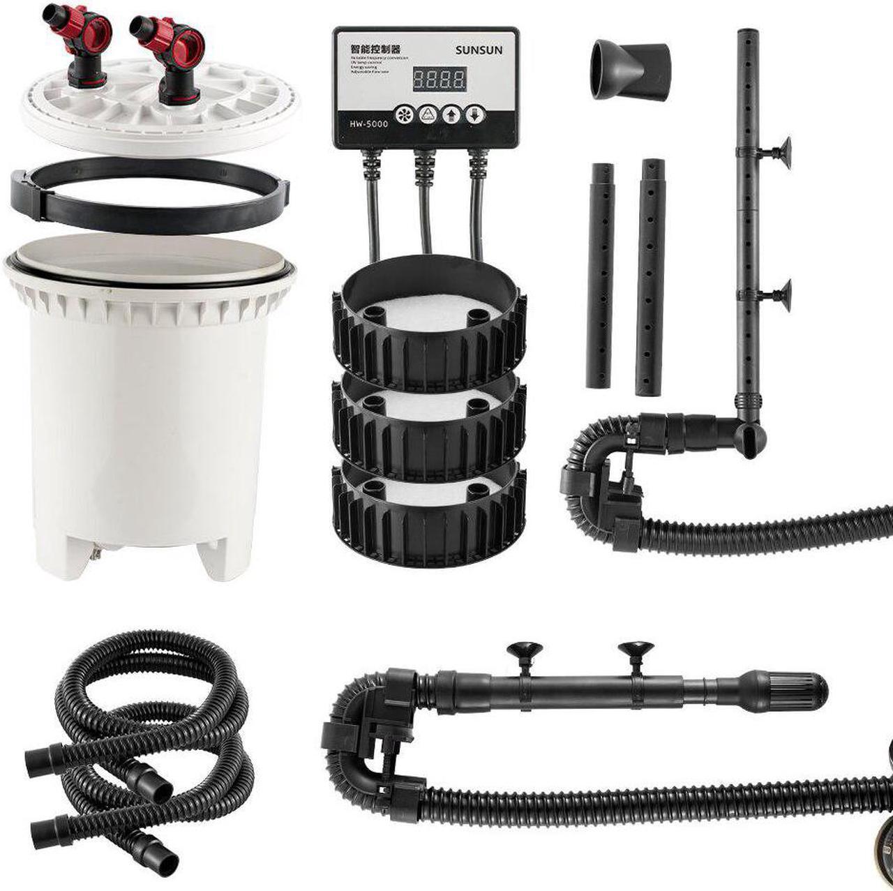 Alt view image 5 of 5 - 40W SUNSUN HW-5000 LCD Display 4-Stage Aquarium Filter with 9W UV Lamp for Fish Tank External Canister Filter Variable Flow Rate