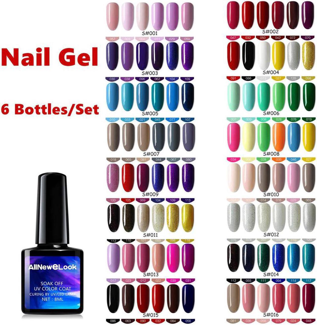 Gel Polish Set  Set Of Gel Varnishes 6PCS One Set Base Top Soak Off UV Led Lamp Semi permanent Top Coat