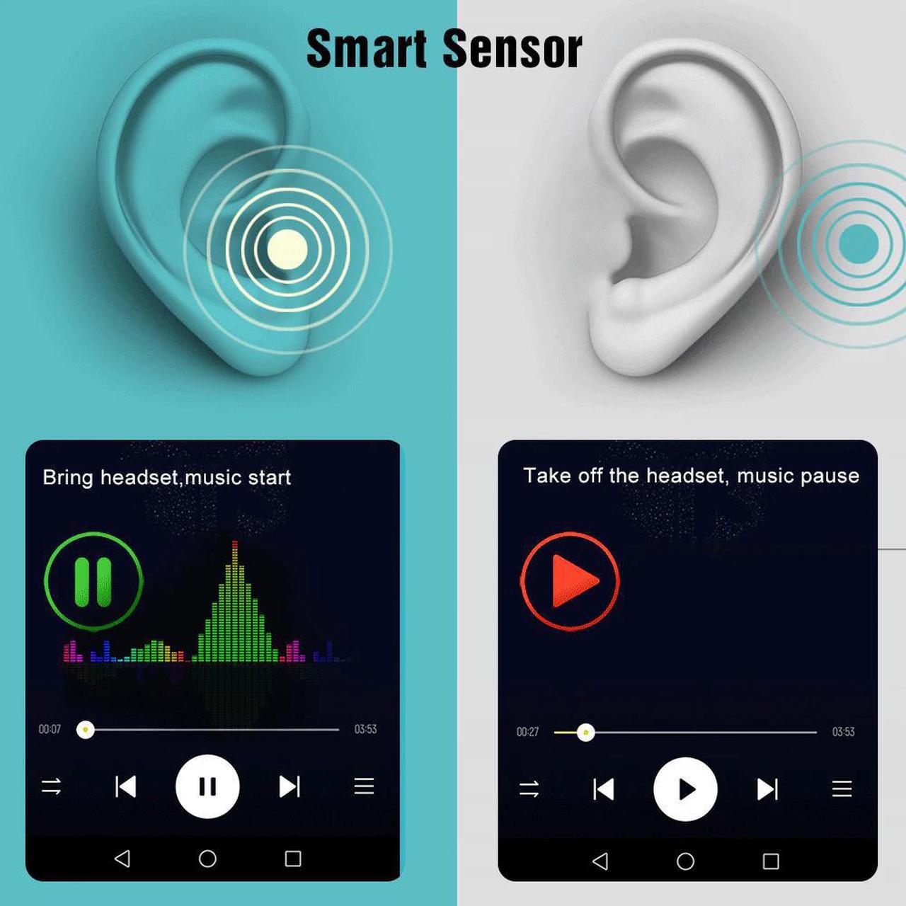 Alt view image 4 of 5 - True Bluetooth 5.0 Earphone  I90000 MAX TWS Wireless Headphons Sport Handsfree Earbuds 8D Stereo Gaming Headset with Mic