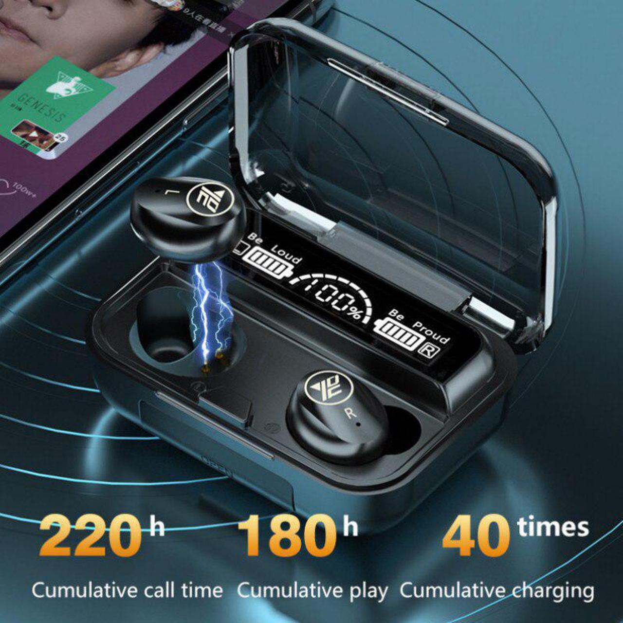 TWS Wireless Earbuds Bluetooth Headphone Sports Earphones Gaming Headset Portable Led Display With 2000mAh Charging Case