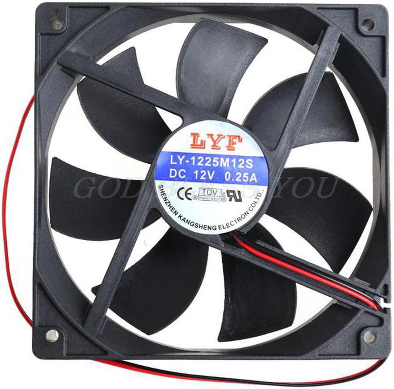 Speed 12cm Computer 120mm 5 inches 12V 2Pin 0.5A 120x120x25mm DC Cooling Cooler Fan Case System Hydraulic Cooling Fan