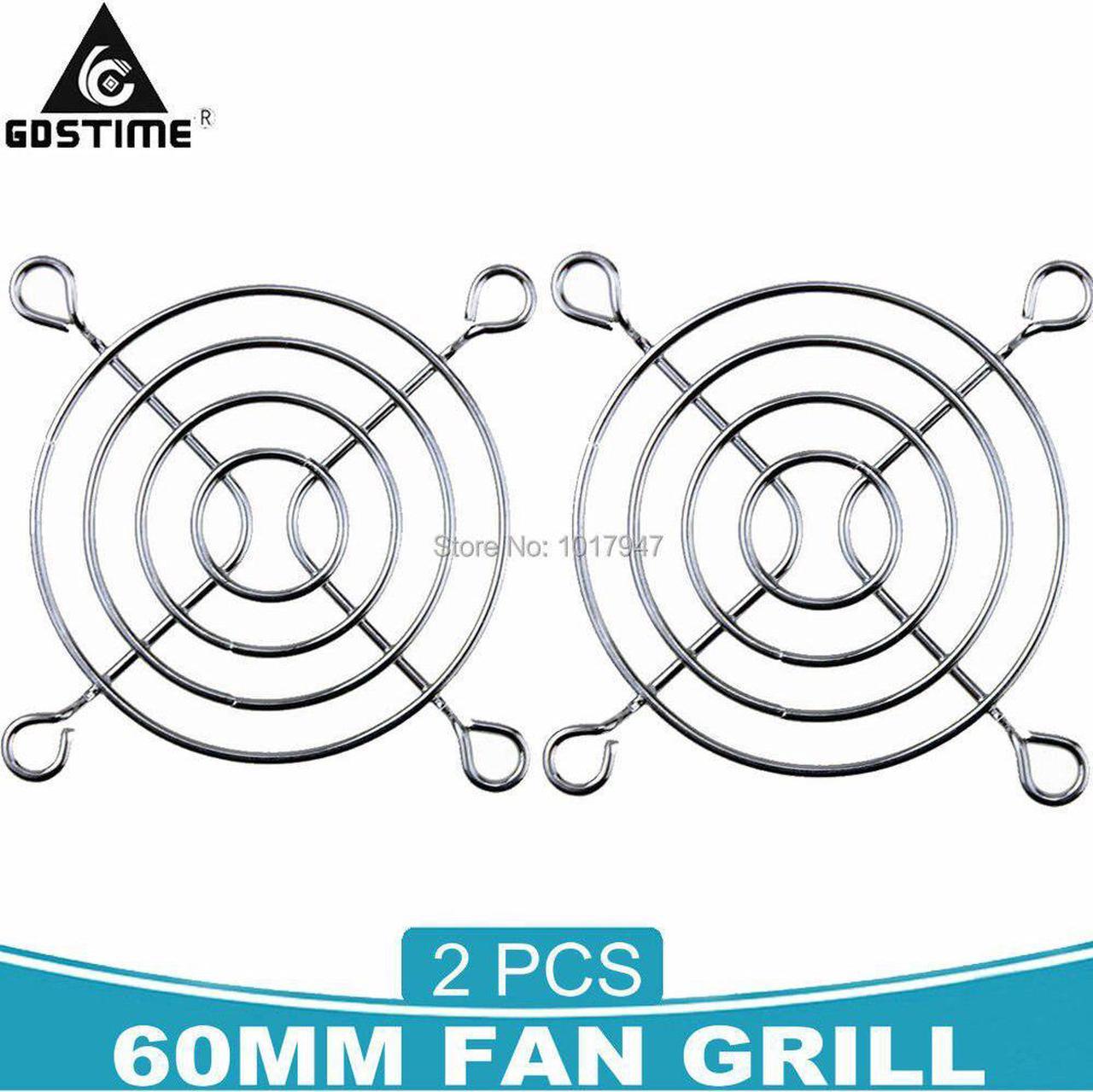 2 Pieces LOT 6cm Fan PC Case Net Chrome Plated Protector Finger Guard Grill 60MM for 60x60mm Cooler