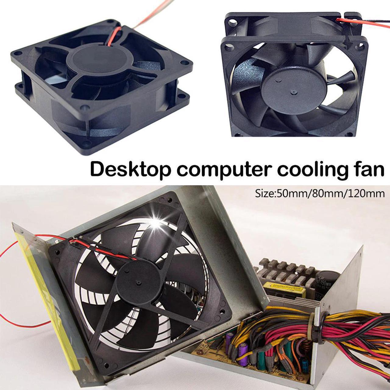 120mm PC Computer Fan 12V 2-Pin Brushless Cooling Fan Plastic 12/8/5CM Fans for Computer Case CPU Cooler Radiator cooler