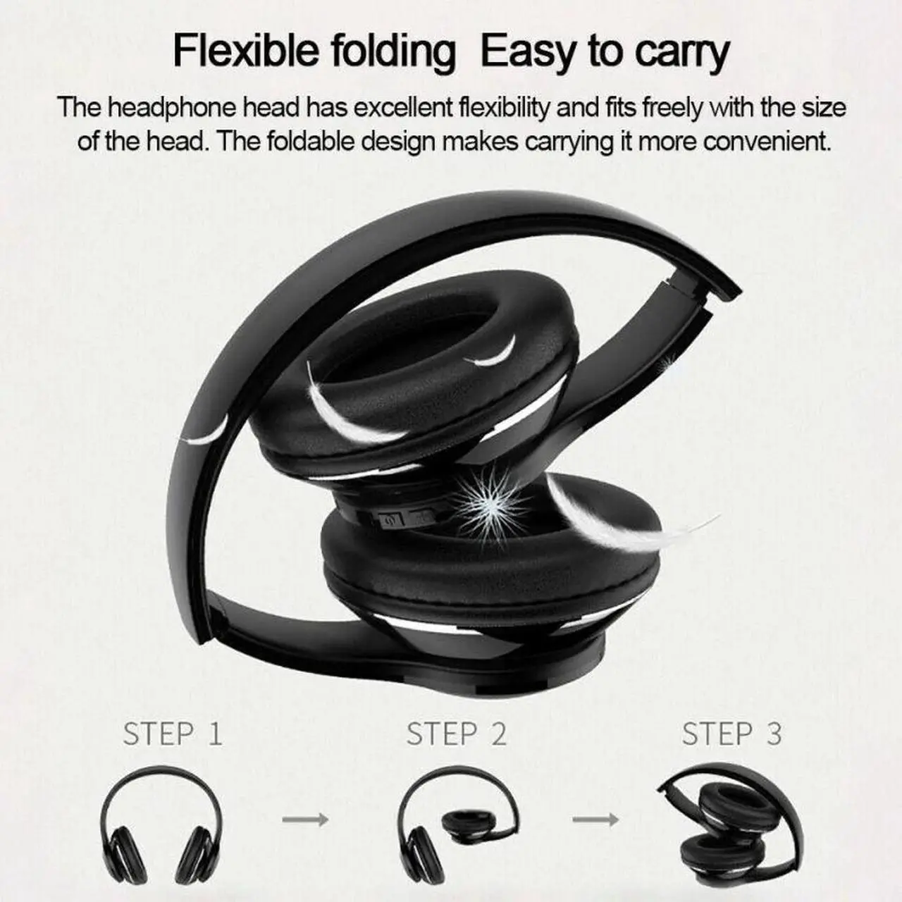 Alt view image 3 of 5 - Bluetooth Headphones Stereo Gaming Headset Support TF Card With Mic