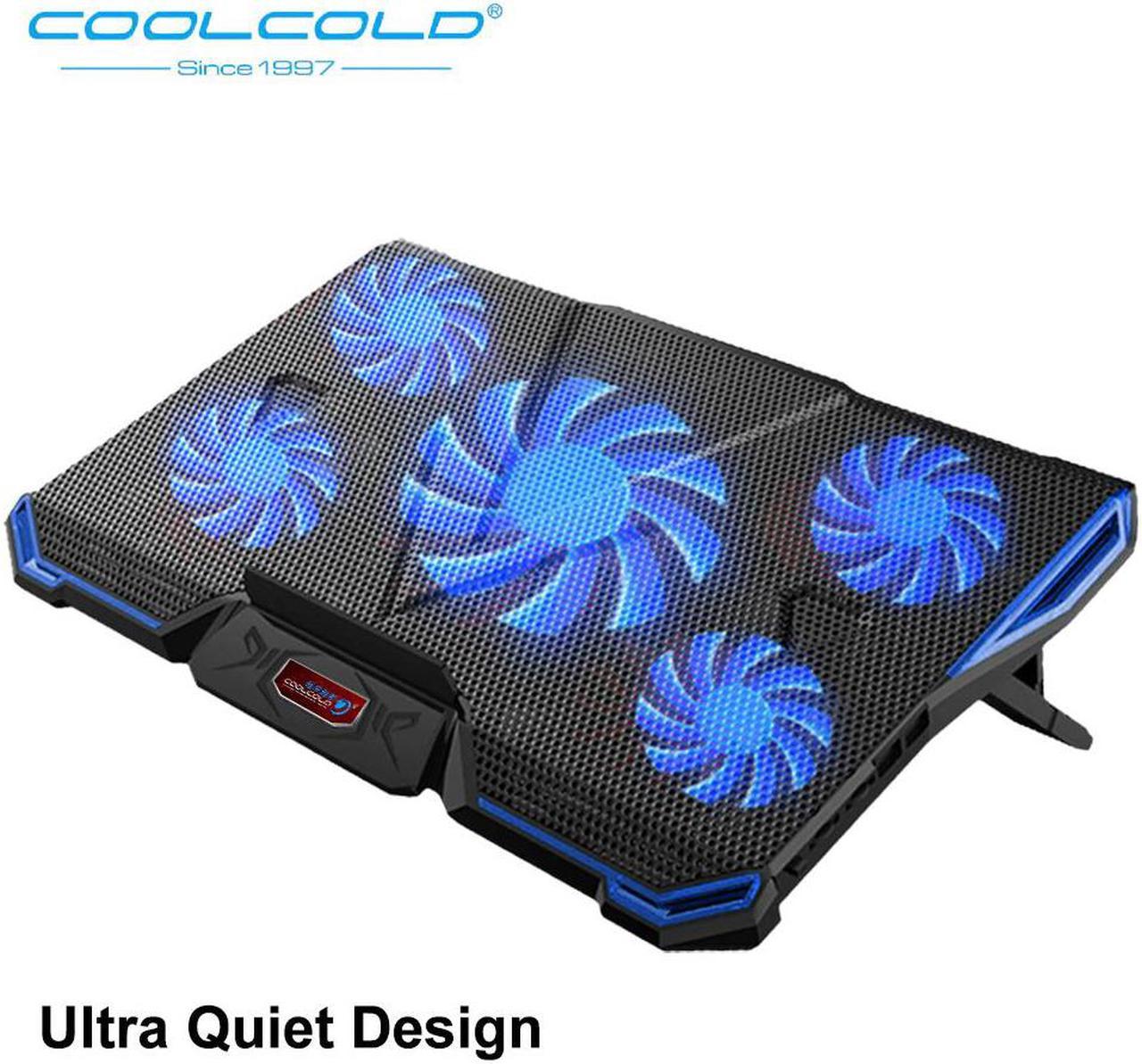 Adjustable Angles Laptop Cooler Ergonomic Notebook Cooling Pad With Five Led Fan For 11'' 15.6'' 17''Notebook Tablet PC