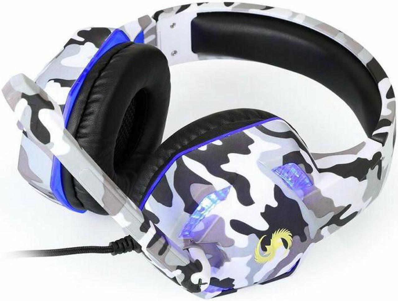 Camouflage Luminous Gaming Wired headset 3.5mm Gaming Headphones W/MIC LED Headphones for PC Laptop PS4 Slim Xbox One X S