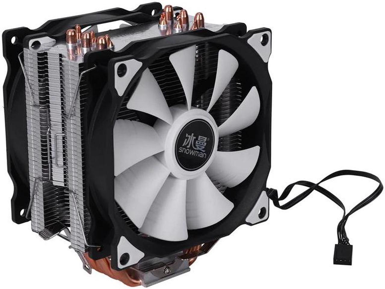 4 PIN CPU cooler 6 Heat-pipe Double fans cooling 12cm fan LGA775 1151 115x 1366 support Intel AMD