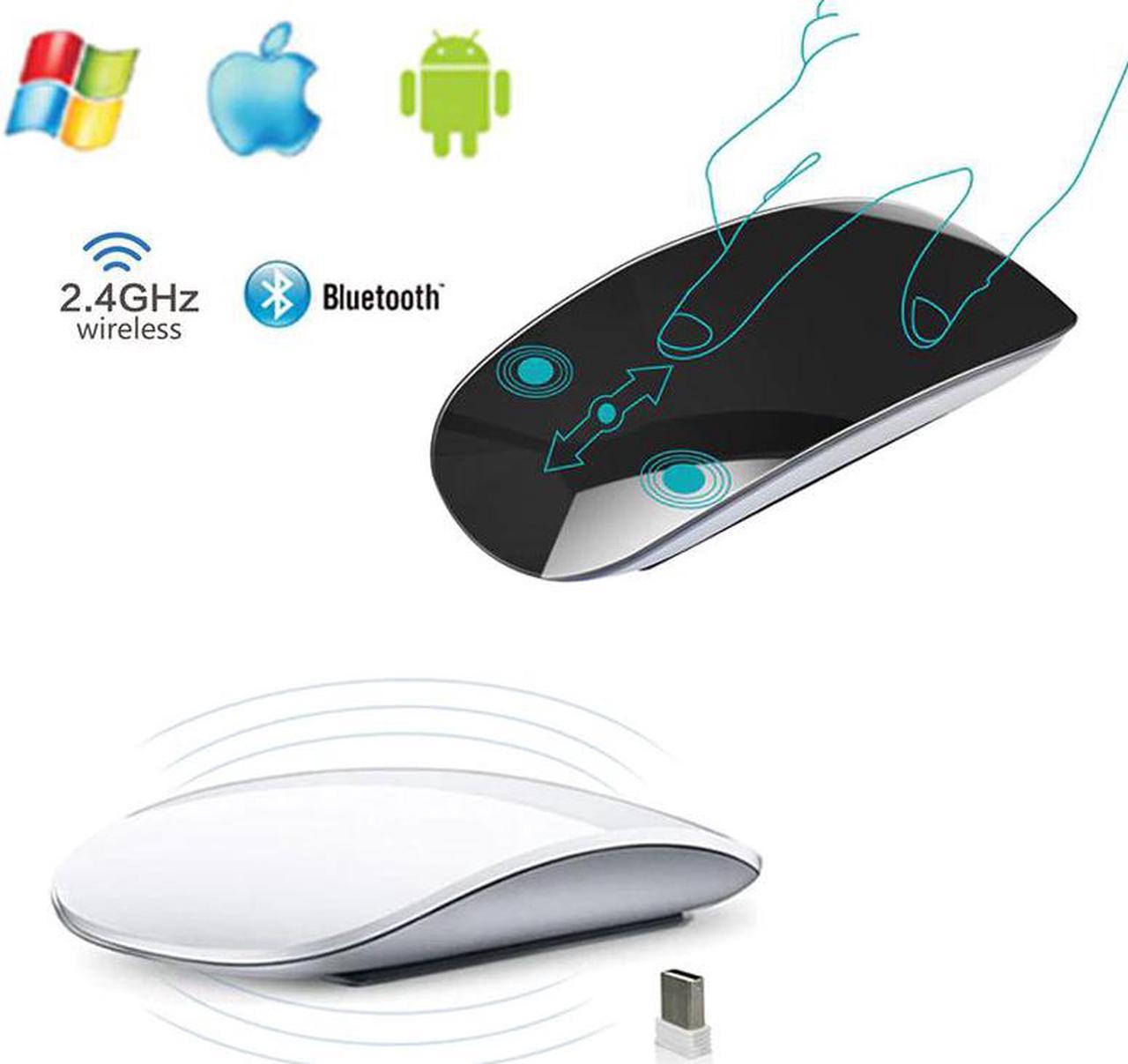 Style Magic Touch Bluetooth 3.0 Wireless Mouse Ergonomic Slim Arc Mice USB 2.4G Wireless Gaming Mouse for Laptop Mac PC