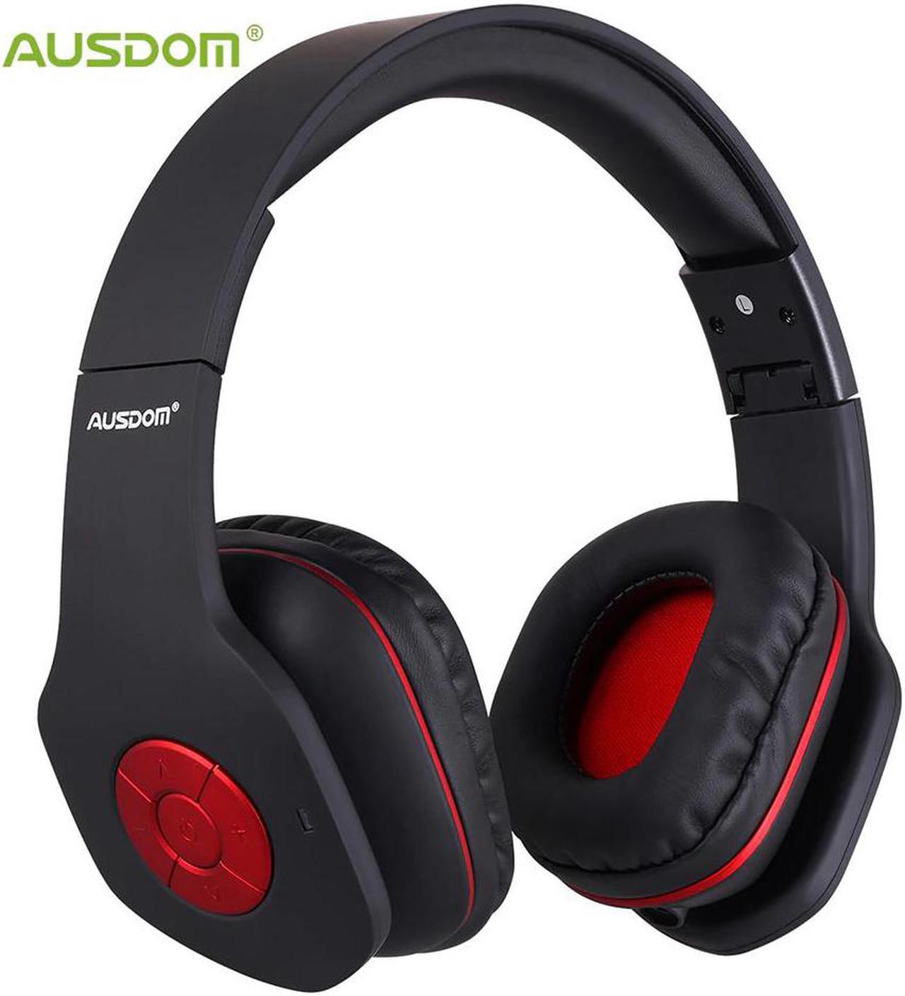 AH862 Wired Wireless Headphones Bluetooth Headset Handsfree Call with Mic Soft Earmuffs Huge Buttons for PC TV Phones