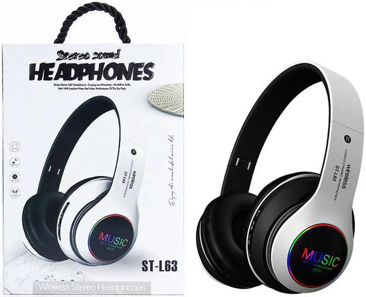 Alt view image 5 of 5 - Bluetooth Headphones Stereo Gaming Headset Support TF Card With Mic