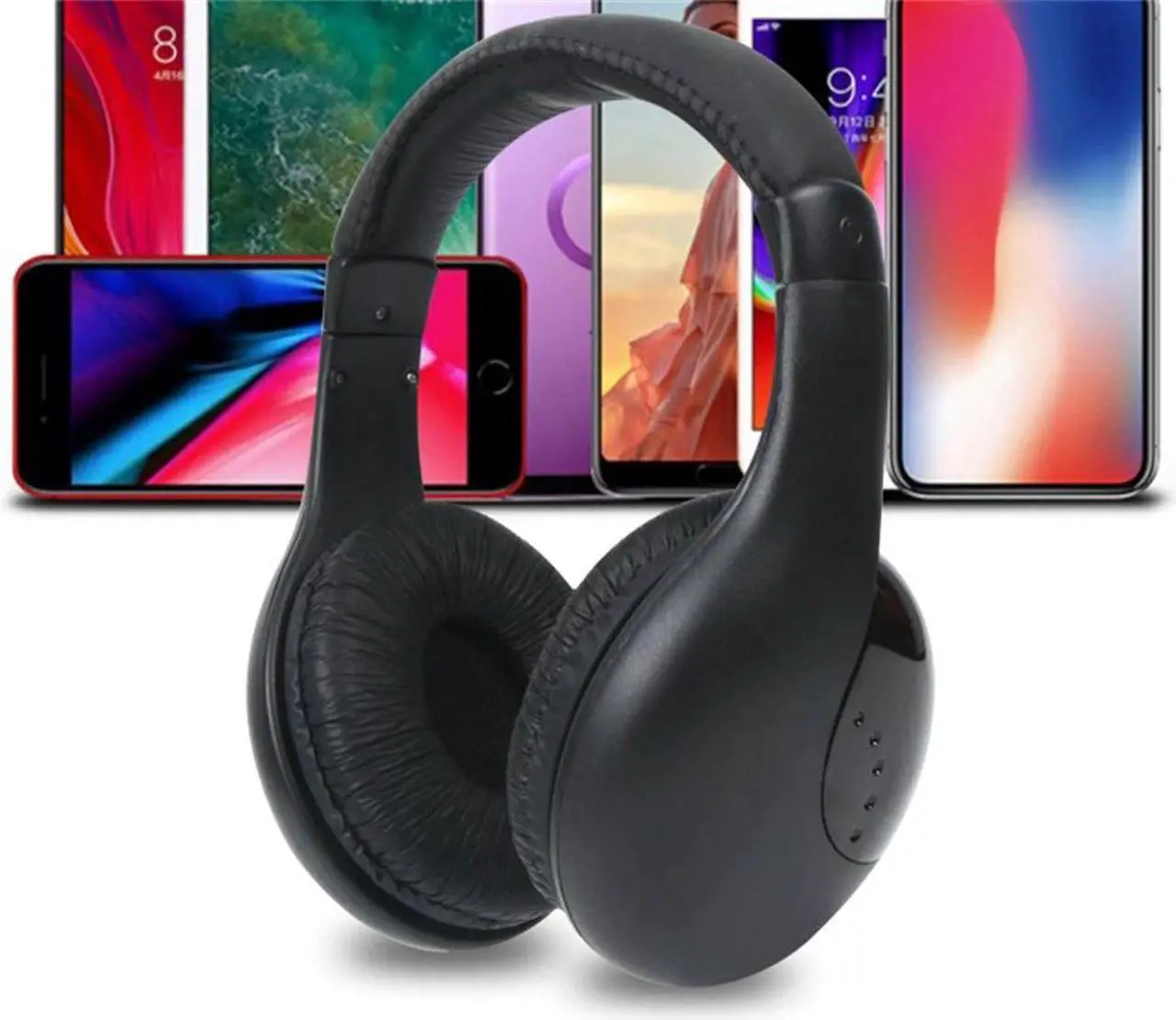 Alt view image 5 of 5 - #H30 5 in 1 FM radio Headset Portable Wireless Headphones Cordless RF Headsets Earphones For TV DVD PC