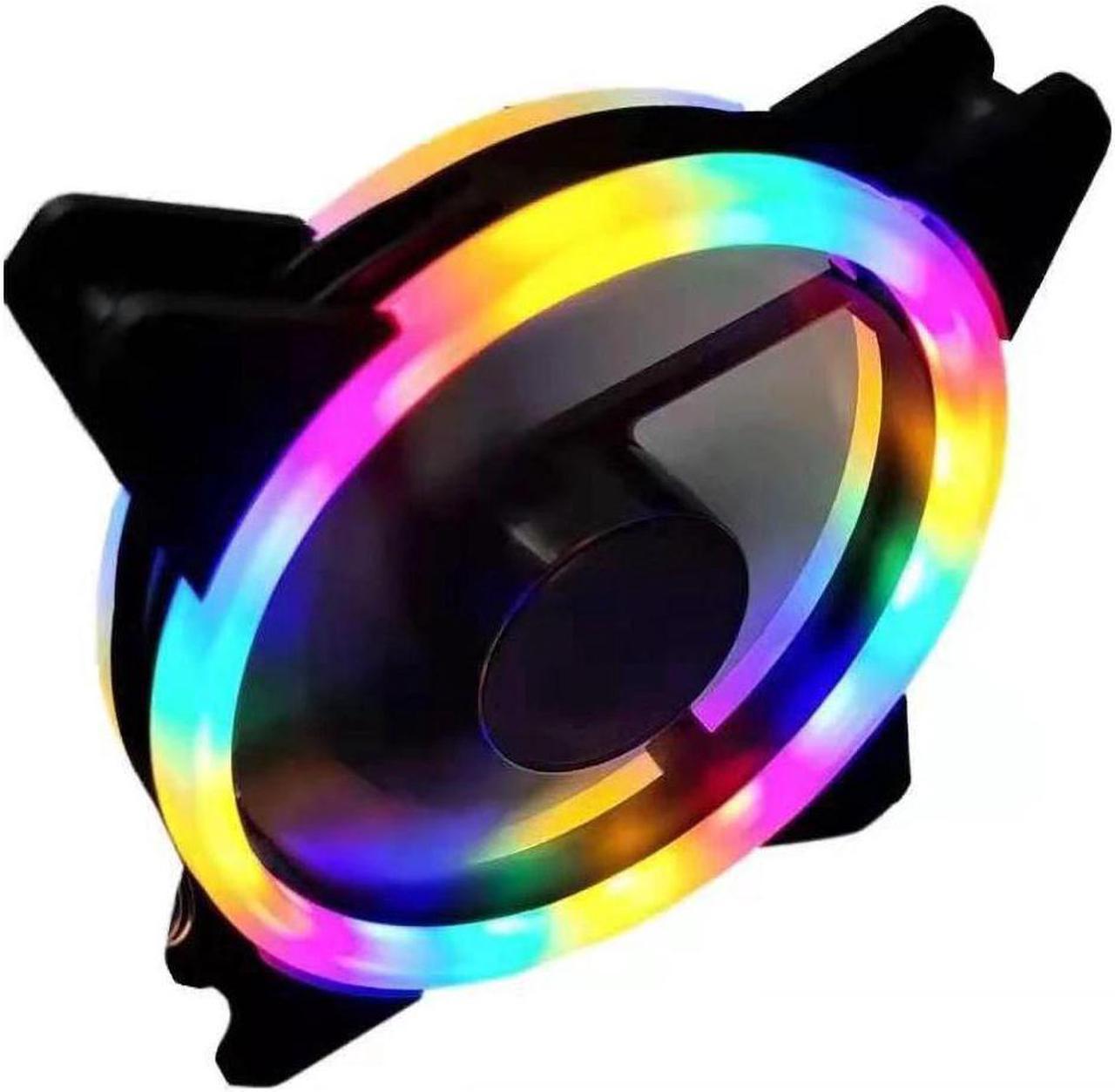 Computer Fan 120mm 15LED Dual Aperture Silent PC Computer Case Cooling Fan 120x120x25mm Cooler Fluid-Bearing RGB Fans