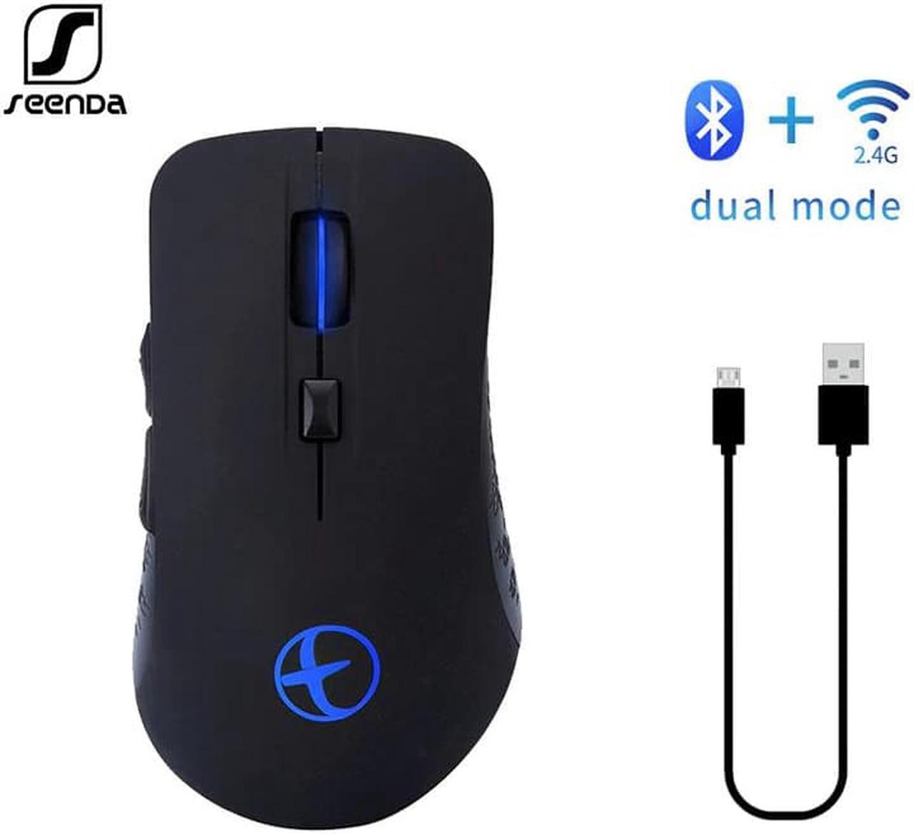 Seen Silent Bluetooth Rechargeable Mouse Dual Mode Bluetooth 2.4g Wireless Mice for Laptop PC Gaming Mouse