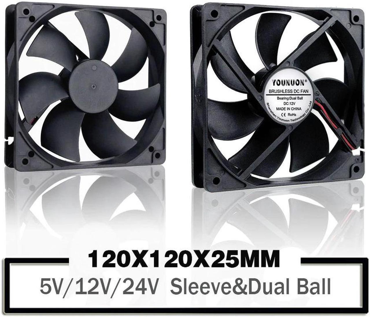 120mm 12cm 12025 Fan 5V 12V 24V 120mm*120mm*25mm Fan DC Brushless Cooling Fan 120x120x25mm USB 2PIN PC Computer Case Cooler