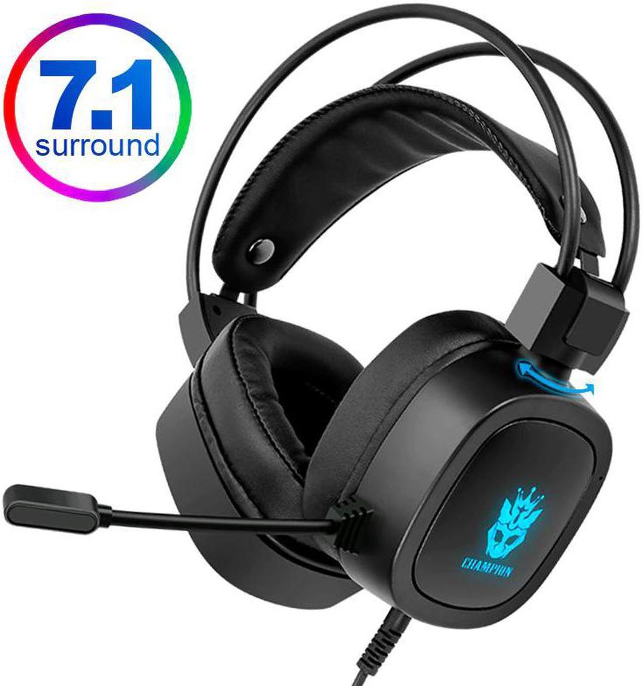 Headset 7.1 Virtual 3.5mm Wired Headset RGB Light Game Headphones Noise Cancelling with Microphone for Laptop PS4 Gamer