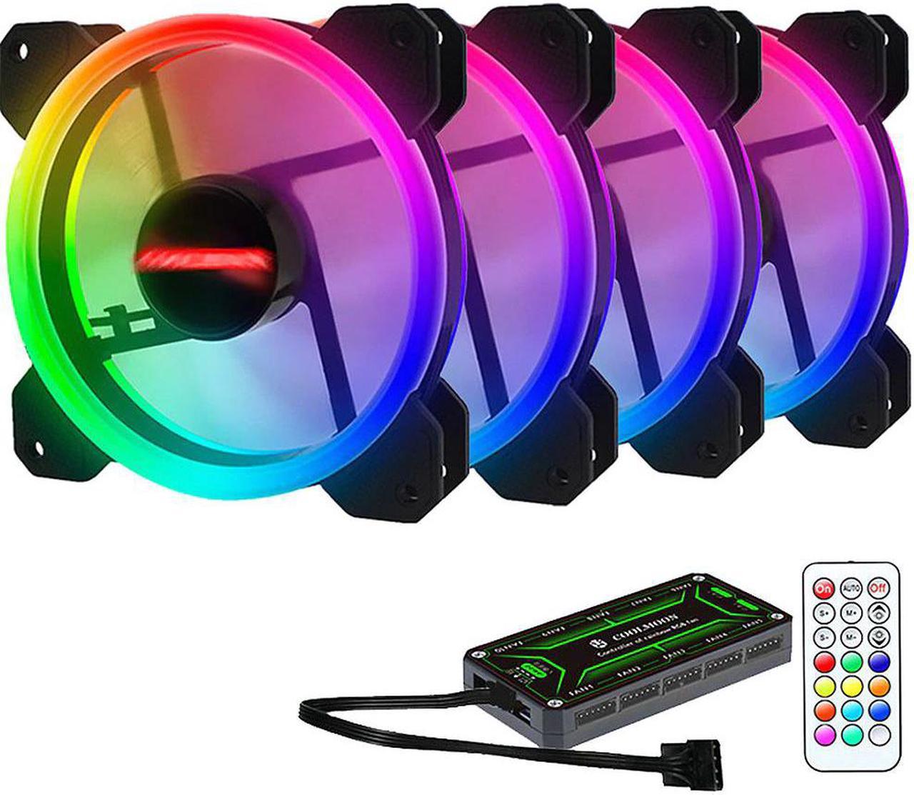 Computer Case PC Cooling Fan RGB Adjust LED 120mm Quiet + IR Remote New computer Cooler Cooling RGB Case Fan CPU