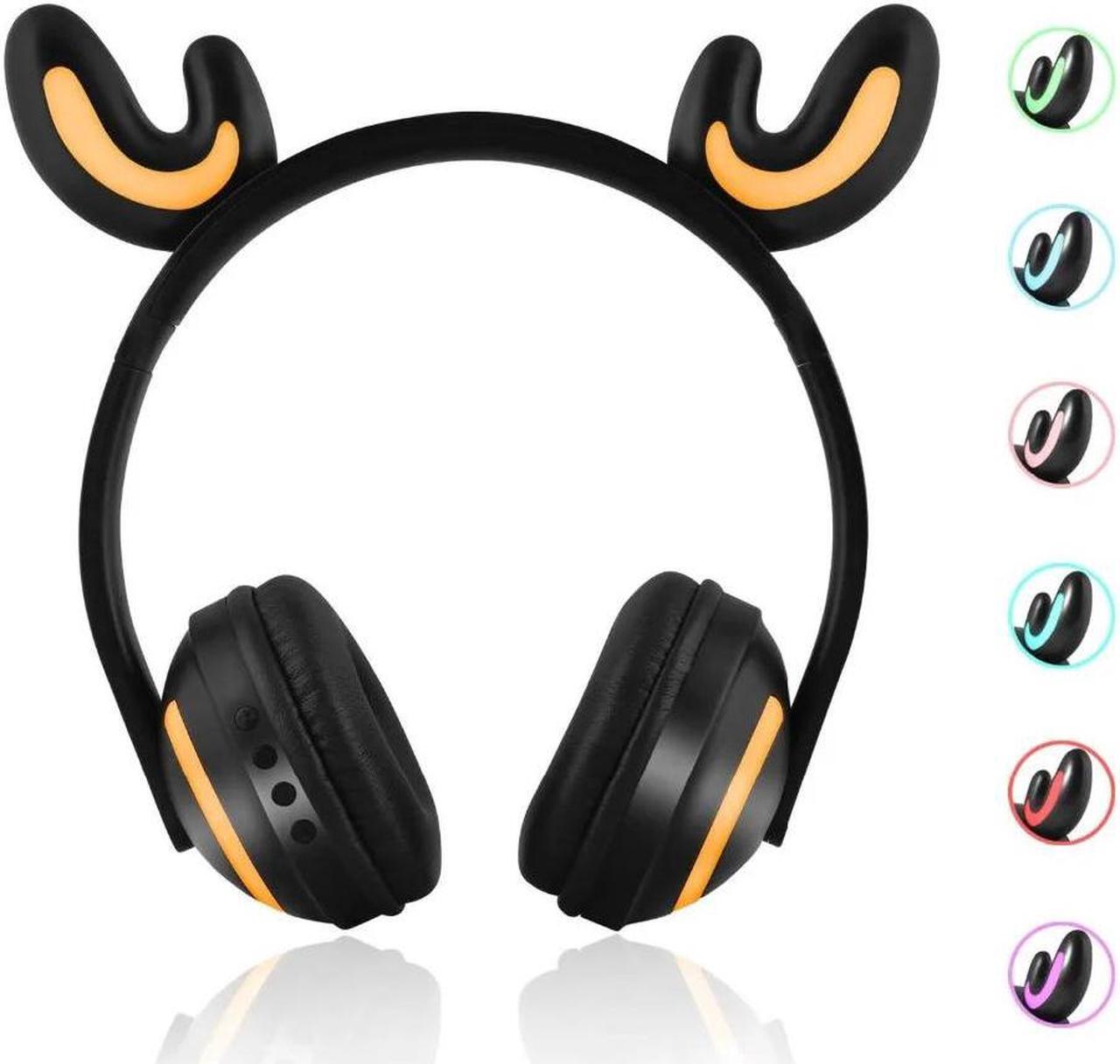 Alt view image 3 of 5 - Bluetooth Stereo Cat Ear Headphones Flashing Glowing cat ear headphones Gaming Headset Earphone 7 Colors LED light