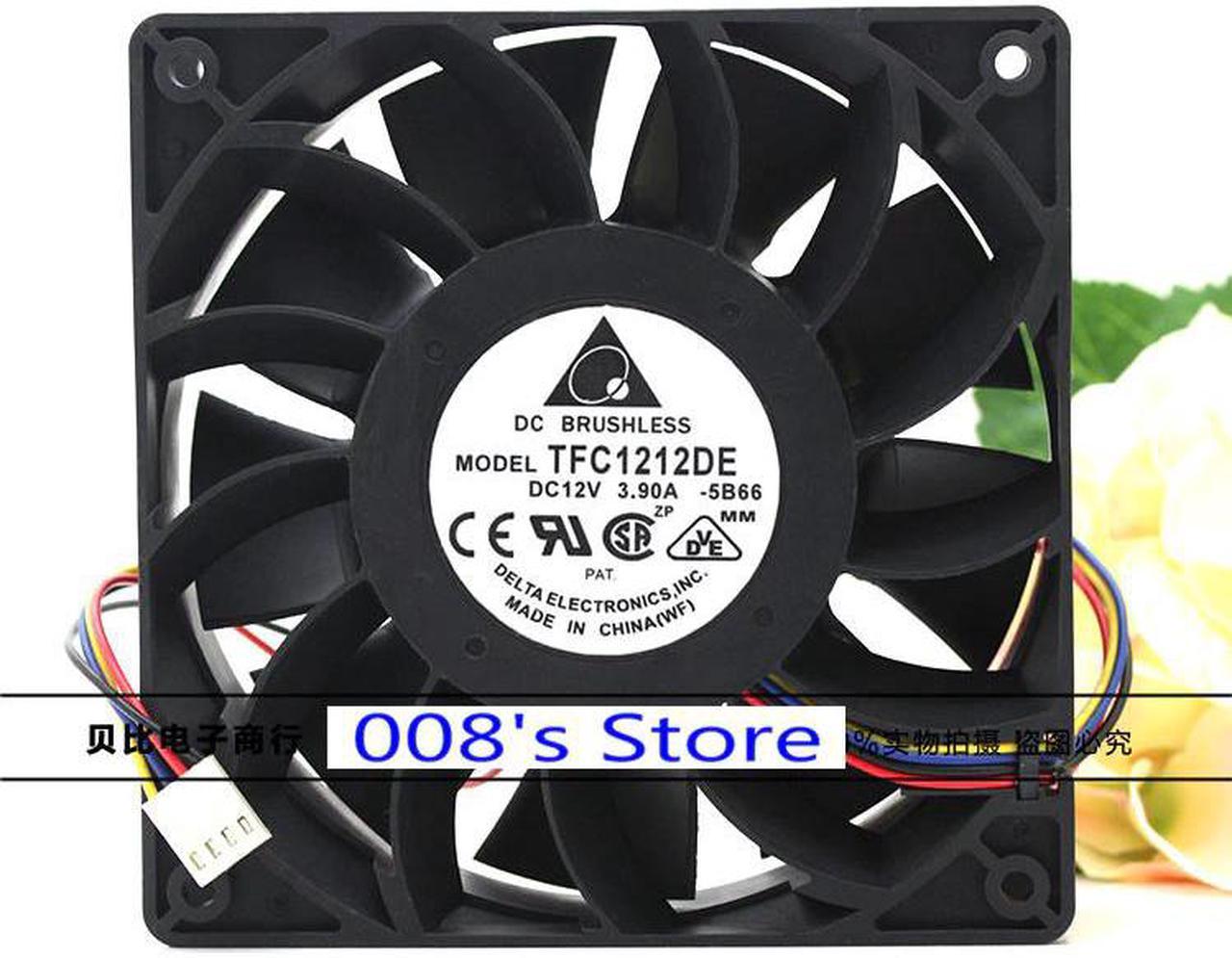 CPU Cooler Fan For Server PC TFC1212DE 120mm DC 12V 3.90A -5B66 4800RPM 120*120*38mm 190CFM Cooling