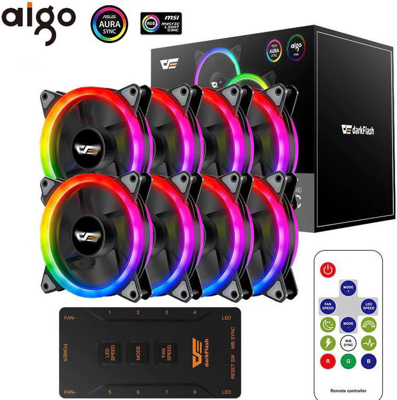 DR12 PRO RGB LED Case Fan For CPU Cooler Adjust Speed Water Cooling Fans Quiet Remote 120mm Aura Sync Computer Case PC Fan