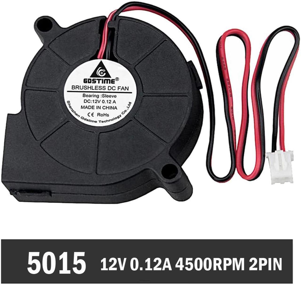 50mmx50mmx15mm 0.12A 12V 2Pin 5cm Radial PC Computer DC Cooling Blower Fan 5015 4500RPM