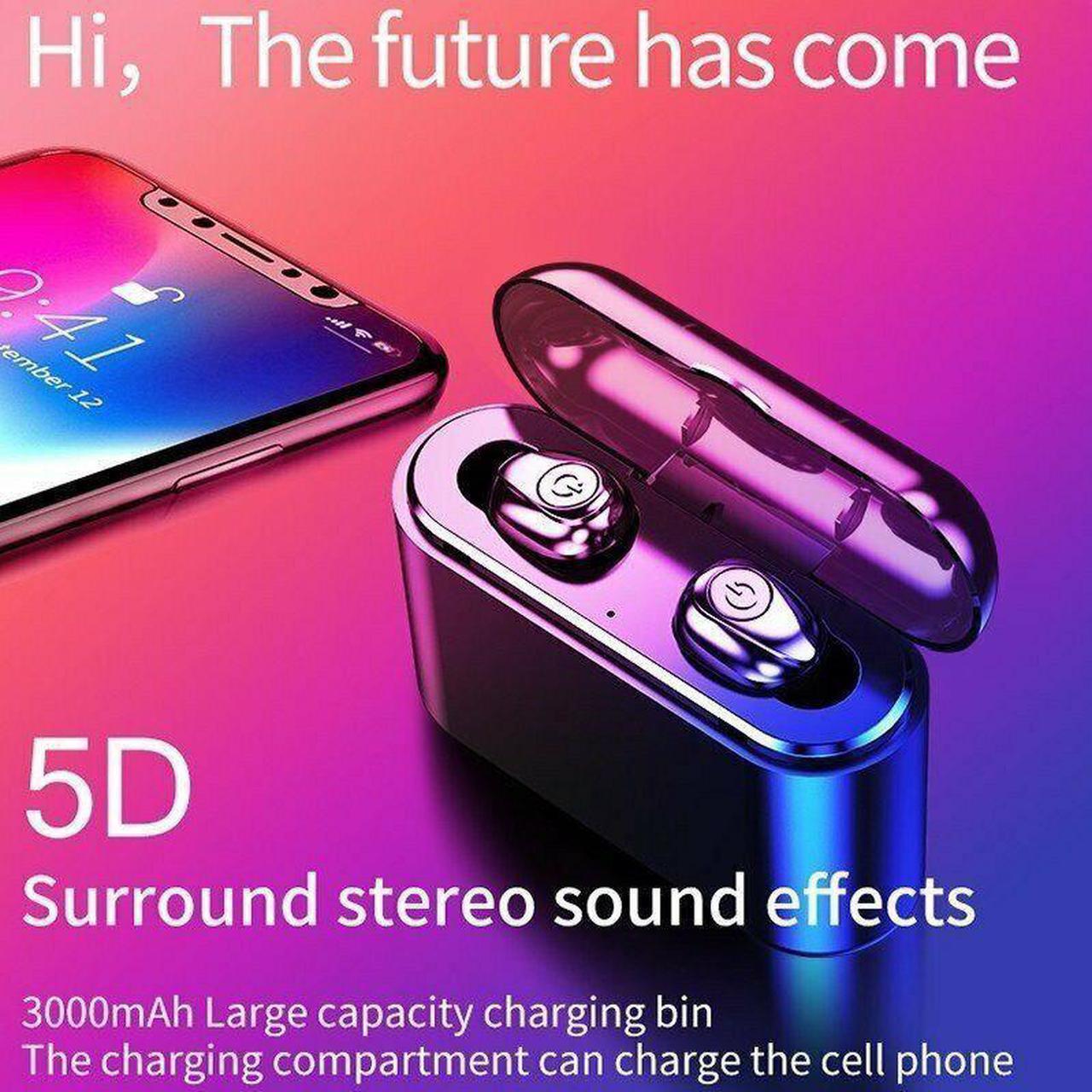 Alt view image 3 of 5 - Noise Cancelling Gaming Bluetooth 5.0 Earphone 5D Surround Sound Wireless Headphones terproof Headset 3000mah Power Bank