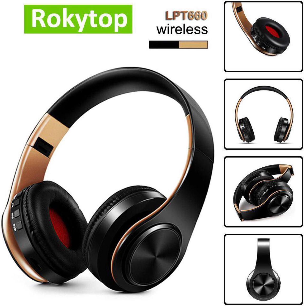 Headphones Over-Ear Wireless Headphones Foldable stereo Earphone Headset with Mic support TF card FM  for PC Music MP3