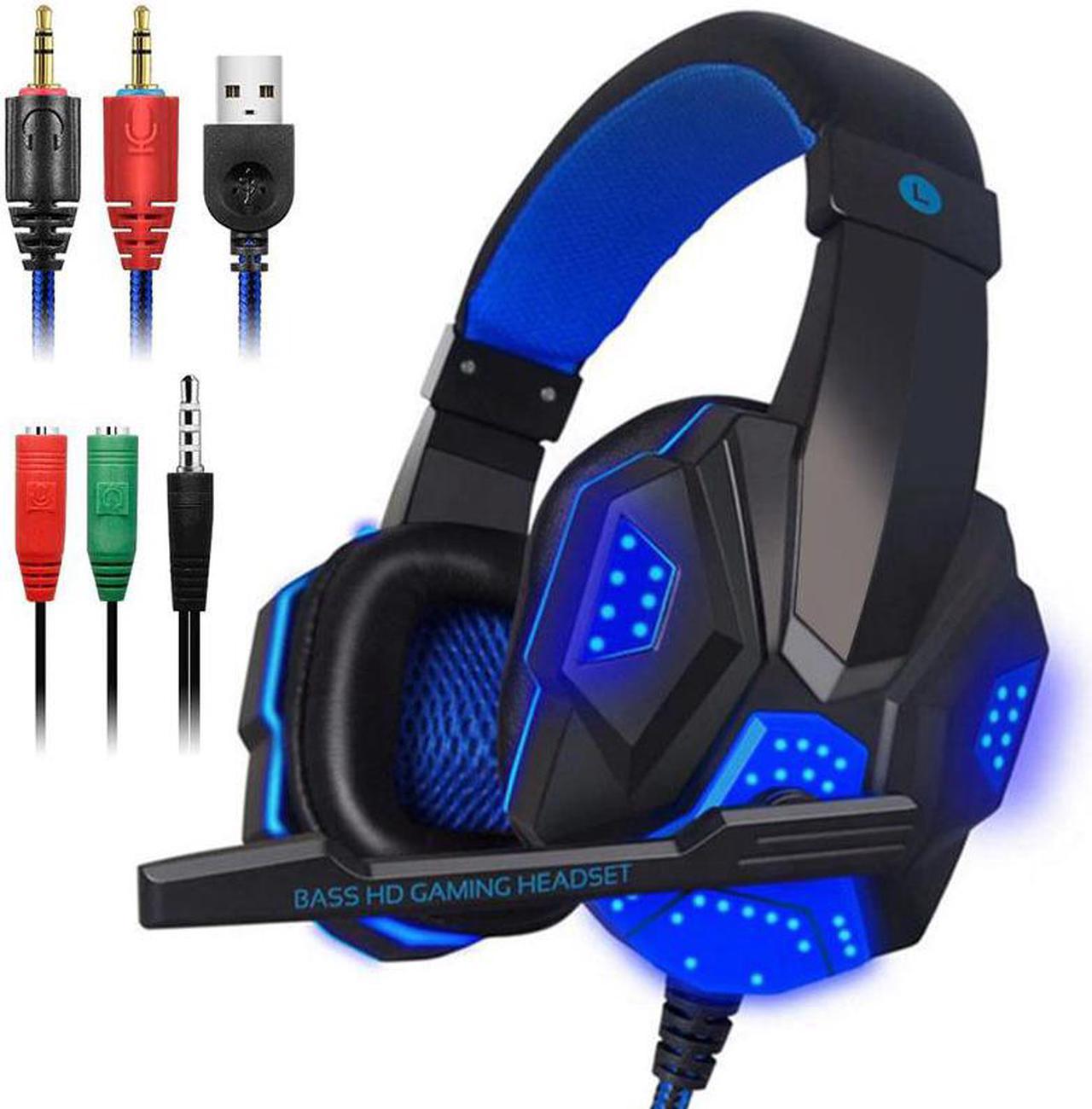 Led Light Gamer Headset For Computer Gaming Headphones Adjustable Bass Stereo PC Wired Headset With Mic Gifts