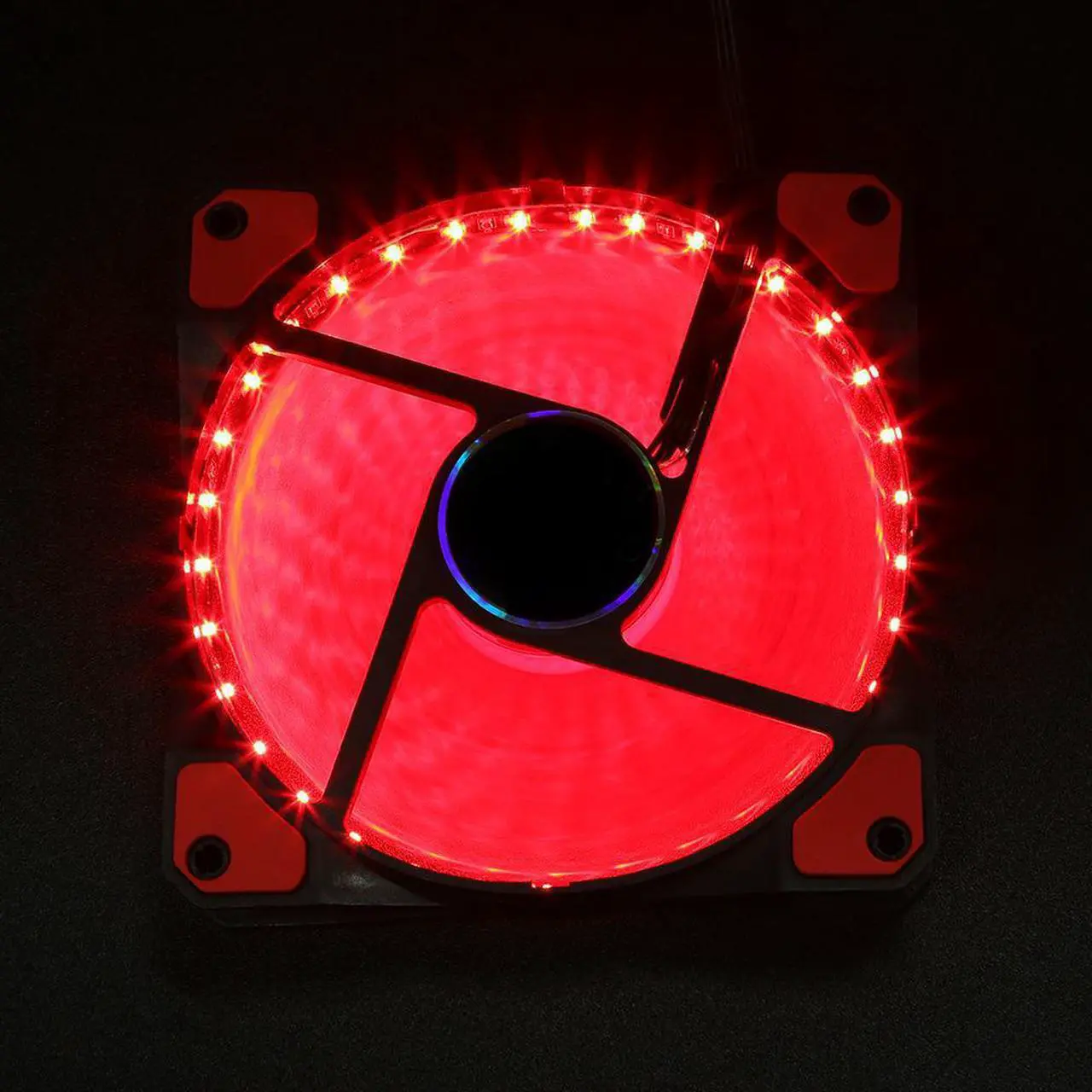 Alt view image 4 of 5 - Computer 33 LED Lights 120mm Silent Fan 12V Luminous 3Pin 4Pin Plug Computer Case Heatsink Cooler Cooling Fan
