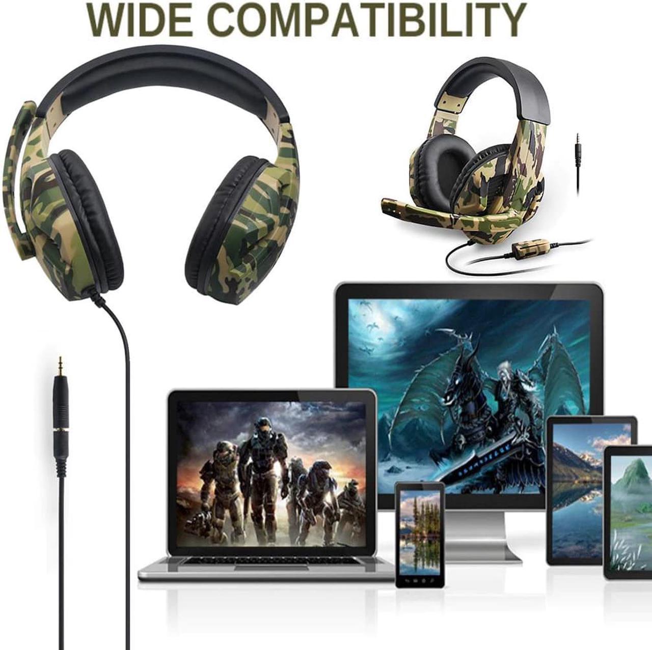 Headset Camouflage PS4 PC  Headset Headset with Mic Laptop Phone