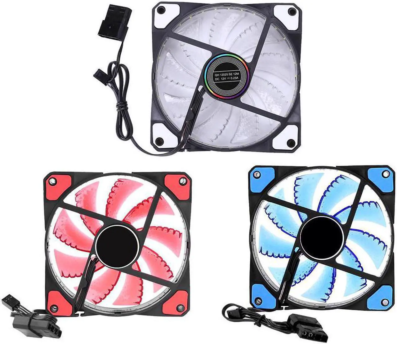 Main image of Computer 33 LED Lights 120mm Silent Fan 12V Luminous 3Pin 4Pin Plug Computer Case Heatsink Cooler Cooling Fan