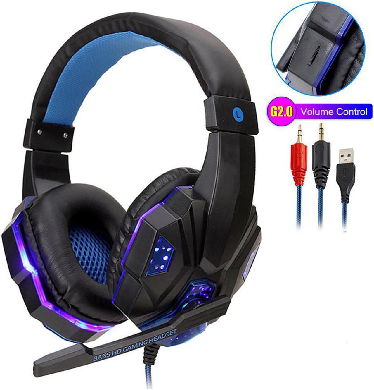 PC780 Gaming Headset Headphone Wired Gamer Headphone Stereo Sound Headsets with Mic LED light for Computer PC Gamer