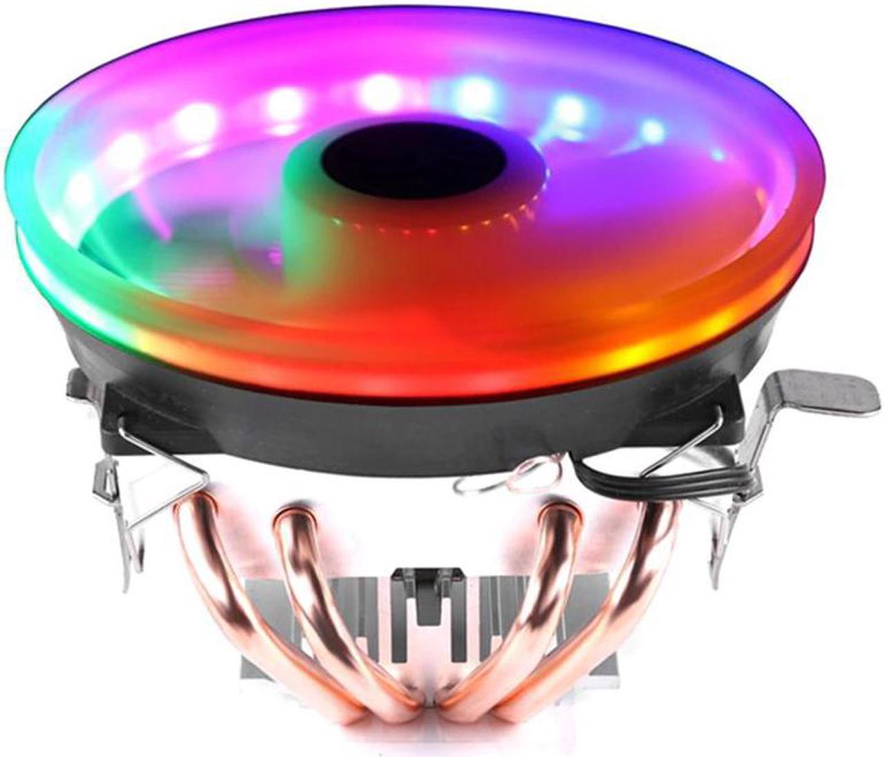 4Pin 4 Heatpipe PC Cooling Fan RGB LED CPU Cooler Heatsink For LGA/775/115X/1366/AM4/AM3/AM2+/AM2/2011