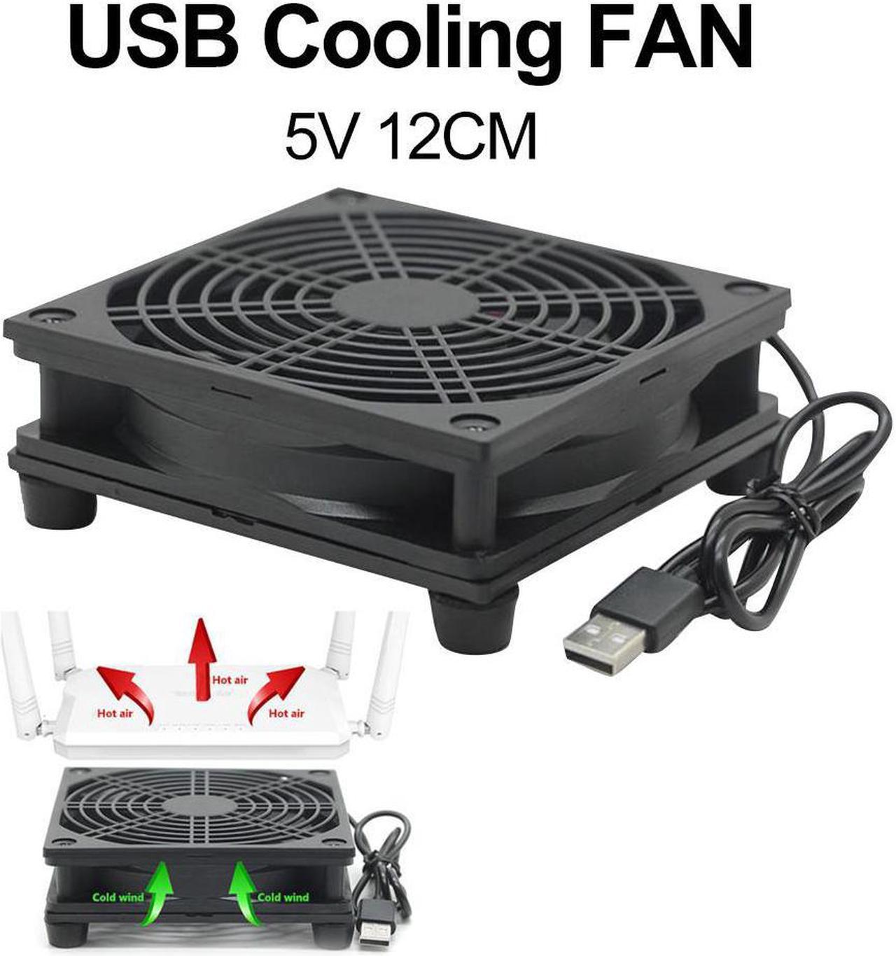 fan Router Cooling Fan DIY PC Cooler TV Box Wireless Quiet DC 5V  power 120mm fan Protective net Silent