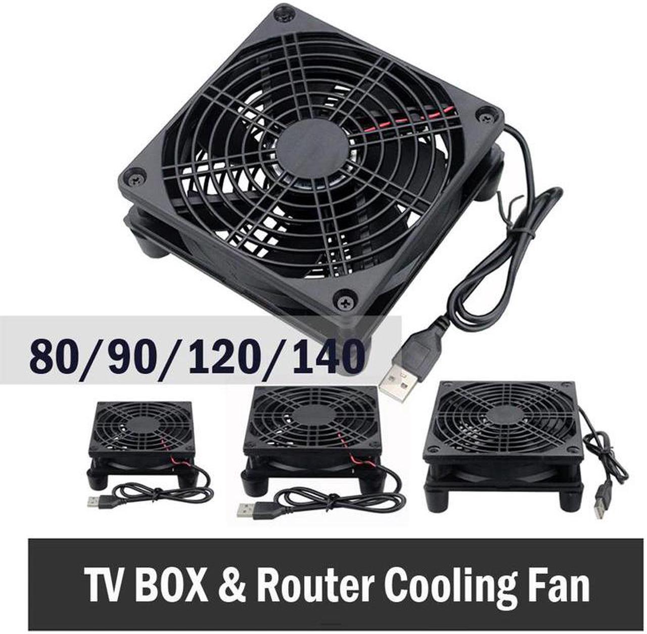 5V USB Router Fan TV Box Cooler 80mm 92mm 120mm 140mm PC DIY Cooler W/Screws Protective net Silent Desktop Fan