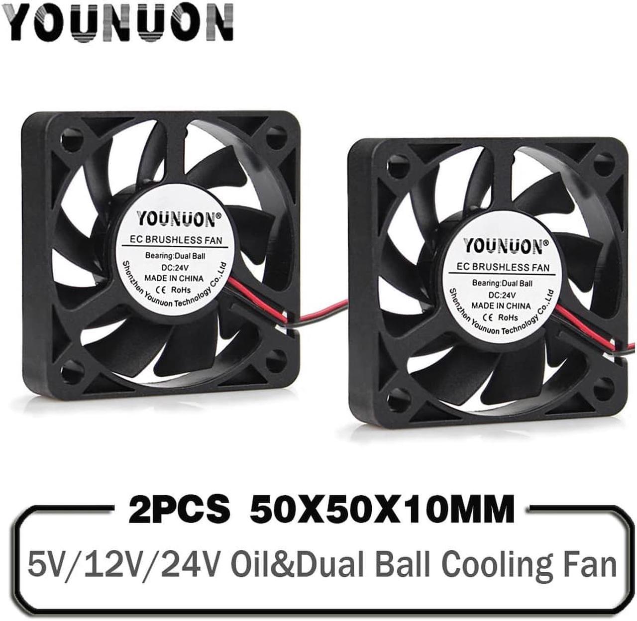 2 Pieces DC 24V 12V 5V 50MM 5010 Cooling Fan 2Pin 3PIN Ball Bearing Computer Case CPU Cooler Cooling Fan 50x50x10mm Cooler Fan