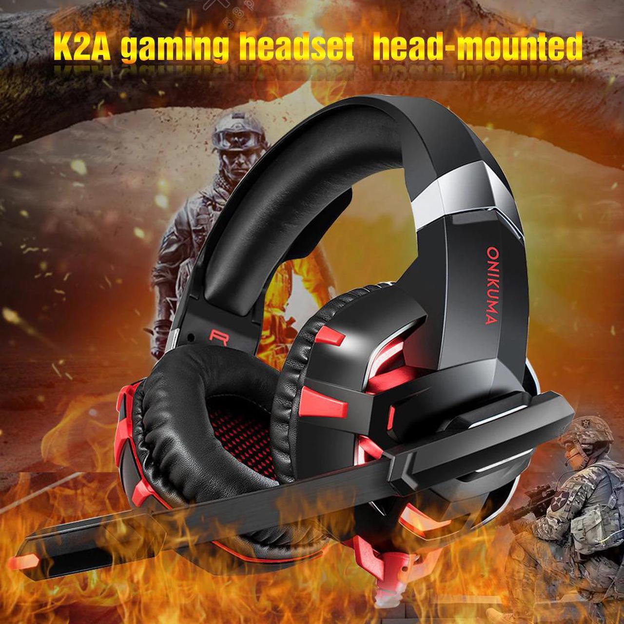 K2A Gaming Headphones Wired Stereo PS4 Gaming Headset Casque Gamer Headset With Mic For PC Xbox One /Laptop LED Lights