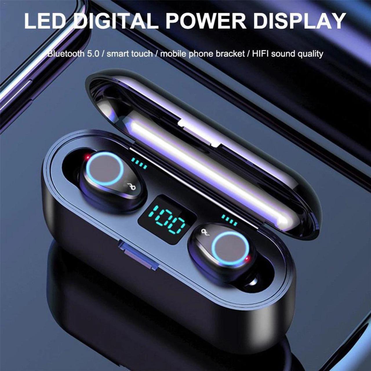 50# Wireless Bluetooth Earphone 5.0 F9 TWS Wireless earphones with charging box Sports Earbuds Gaming Earphone LED Power Display