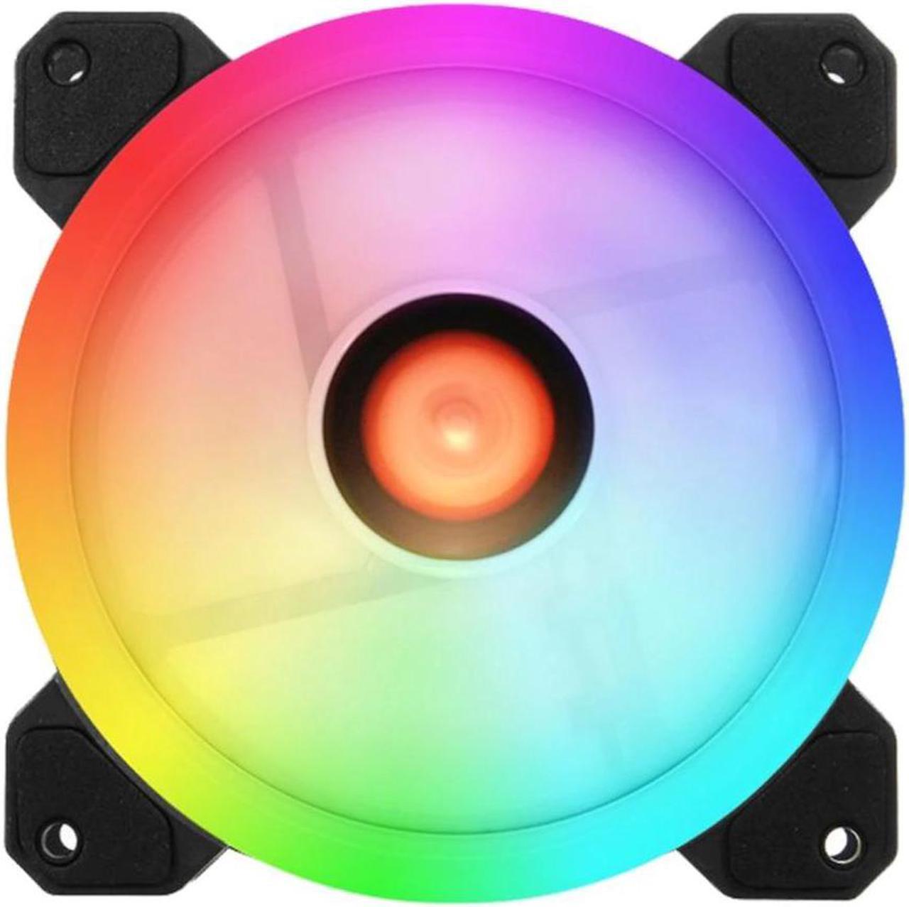 Computer PC Cooler Cooling Fan Double Ring 366 Modes 10 Level Adjust Speed RGB LED 120mm Cooling Fan For CPU High-airflow