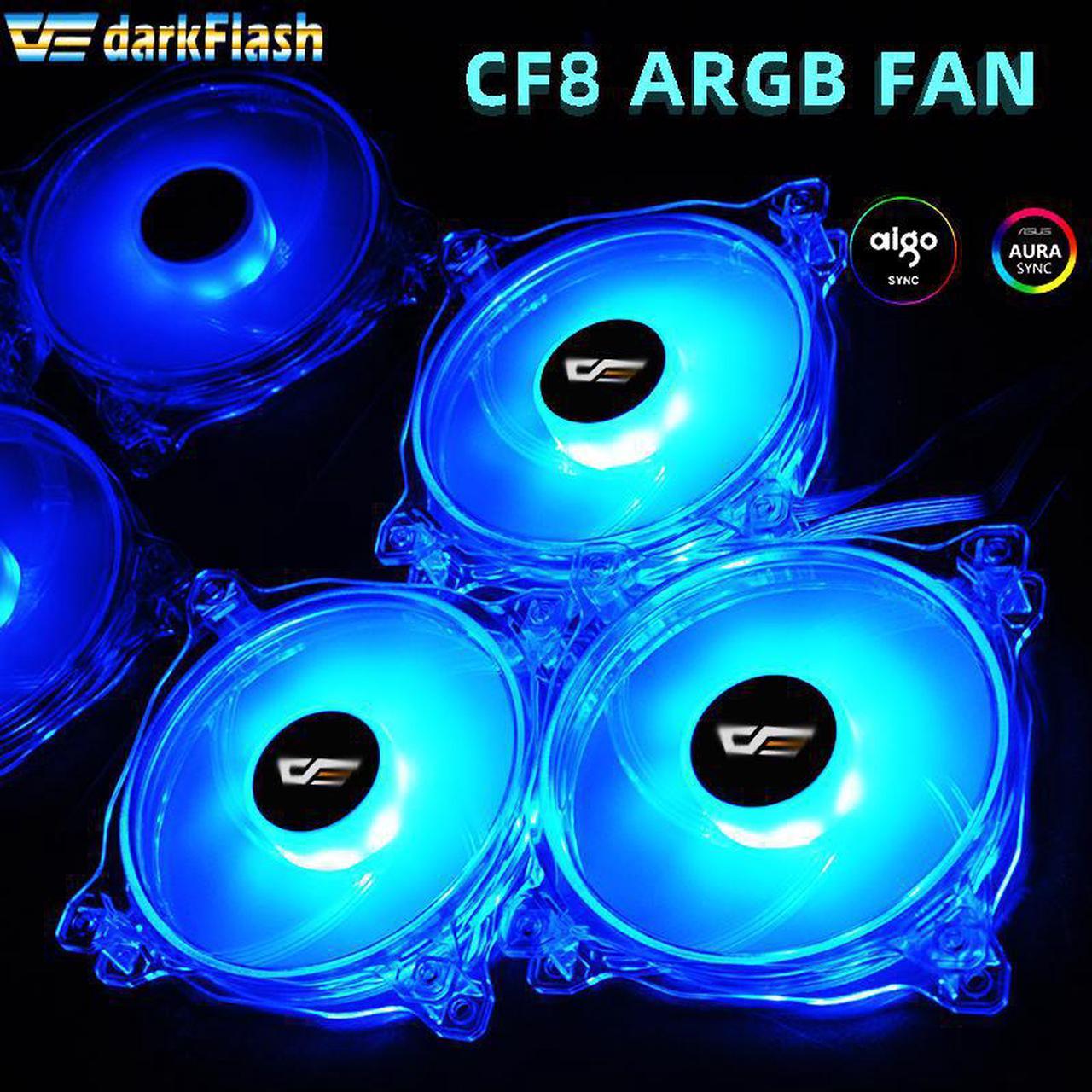 CF8 PRO Computer PC Case RGB Fan Clear Frame AURA SYNC 120mm Fans Quiet Computer Cooling CPU Cooler ARGB led FAN