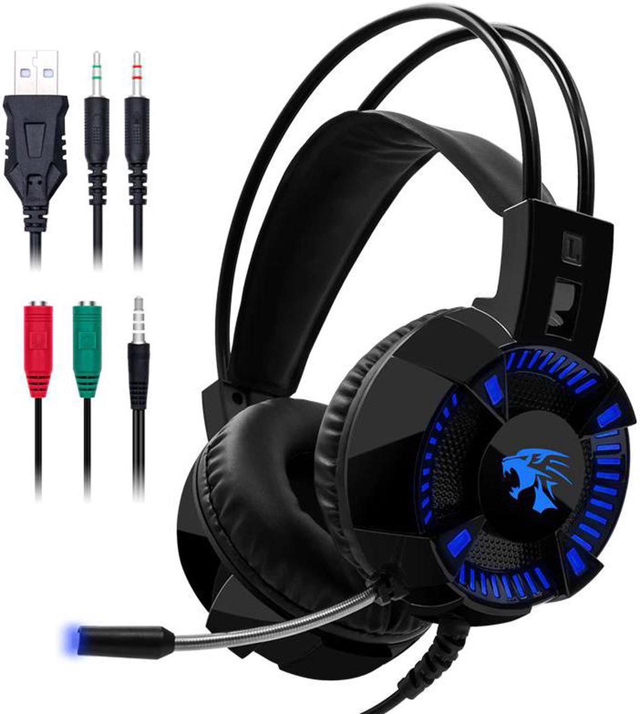 Computer Stereo Gaming Headphones Earphones Back-light Game Headset for Mobile Phone PS4 Xbox PC Gamer with Microphone