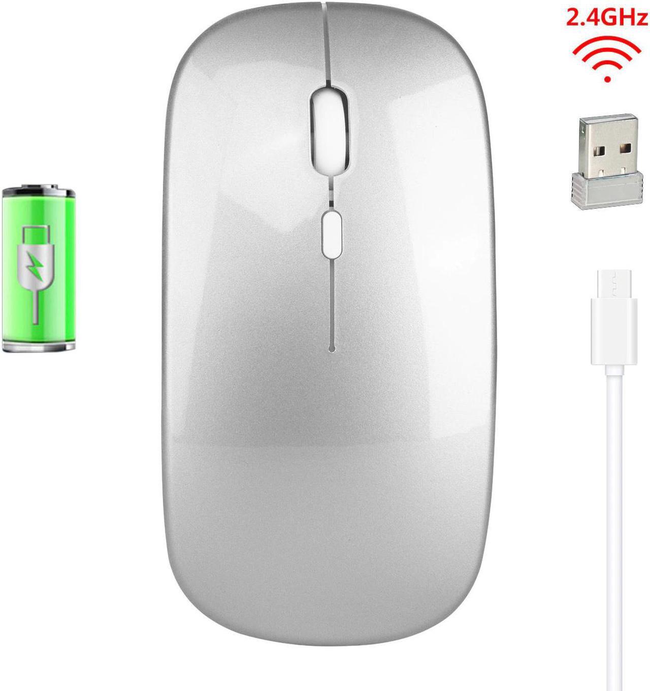 2.4G Wireless Mouse USB Rechargeable Charging Mouse Ultra-Thin Silent Mute Office Mice Opto-electronic PC Laptop Home Mouse Pad