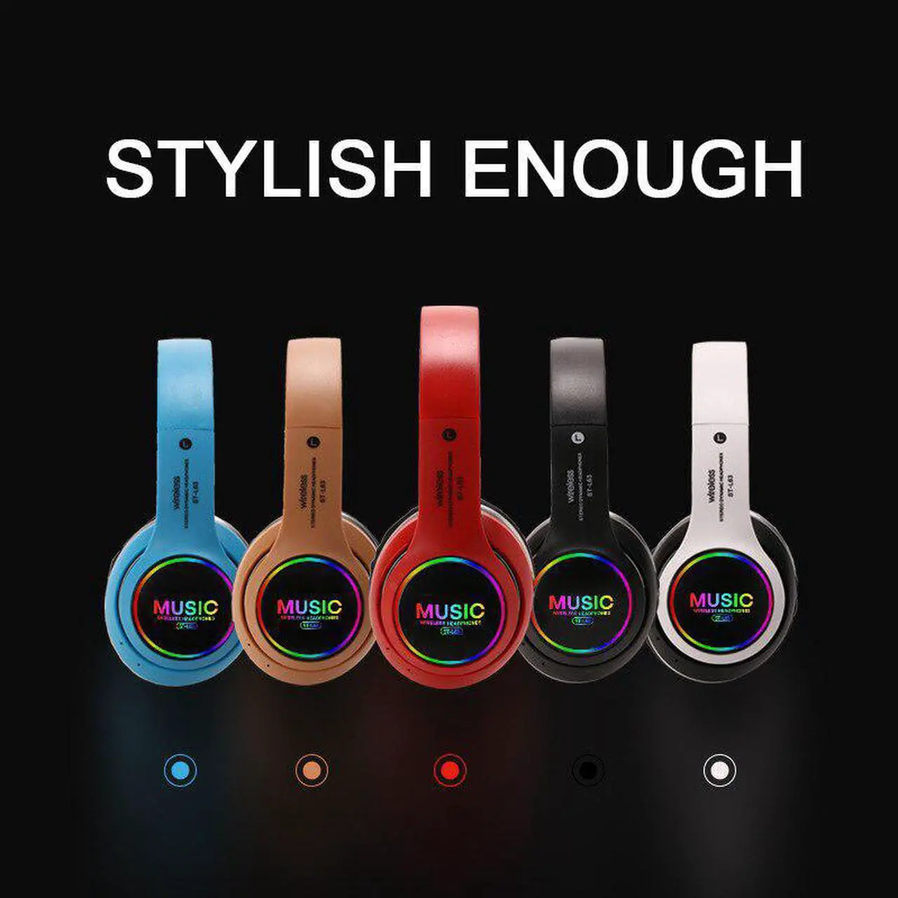 Alt view image 2 of 5 - Bluetooth Headphones Stereo Gaming Headset Support TF Card With Mic