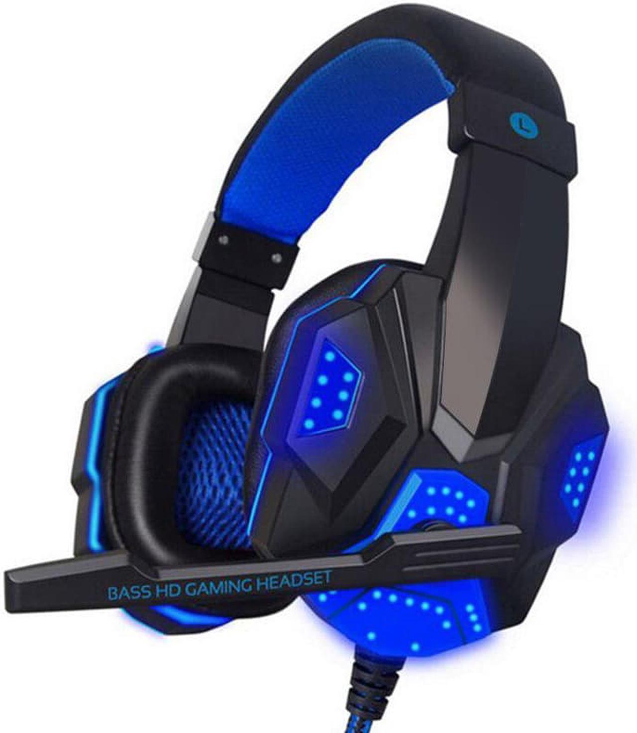 Gaming Headphones Wired Headphones Audio Headphones Stereo Headphones With LED Light Microphone For Computer PC Gamer