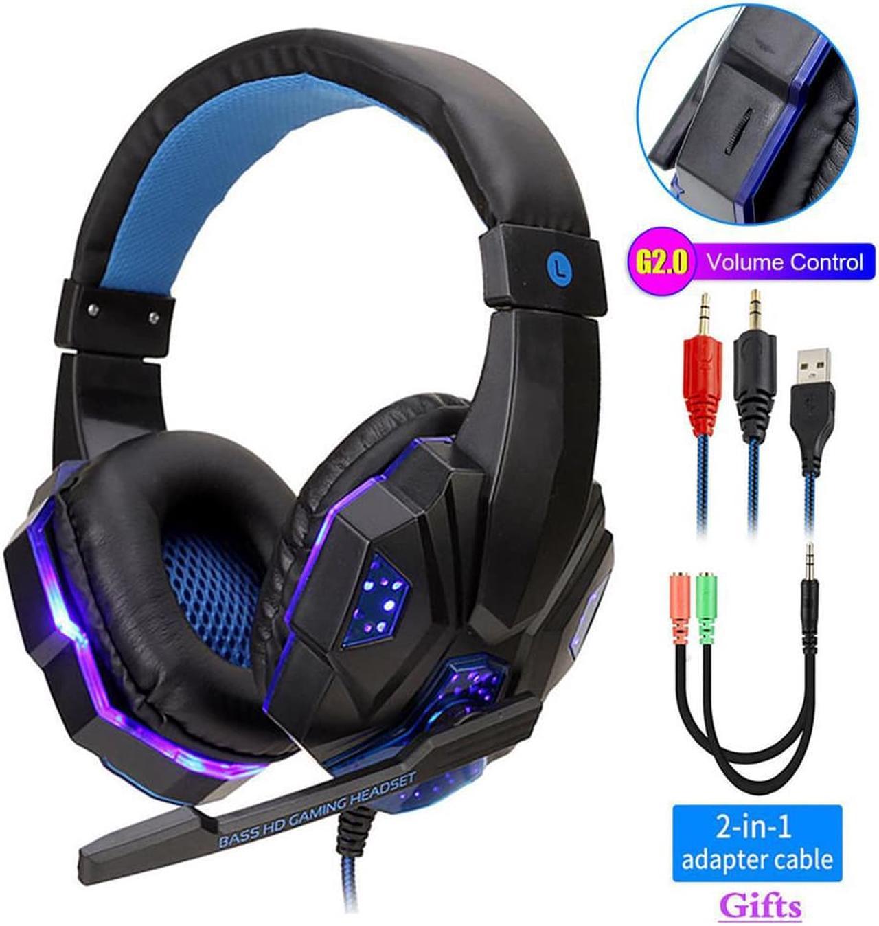 Durable Led Light Gamer Headset for Computer PS4 Gaming Headphones Adjustable Bass Stereo PC Wired Headset With Mic