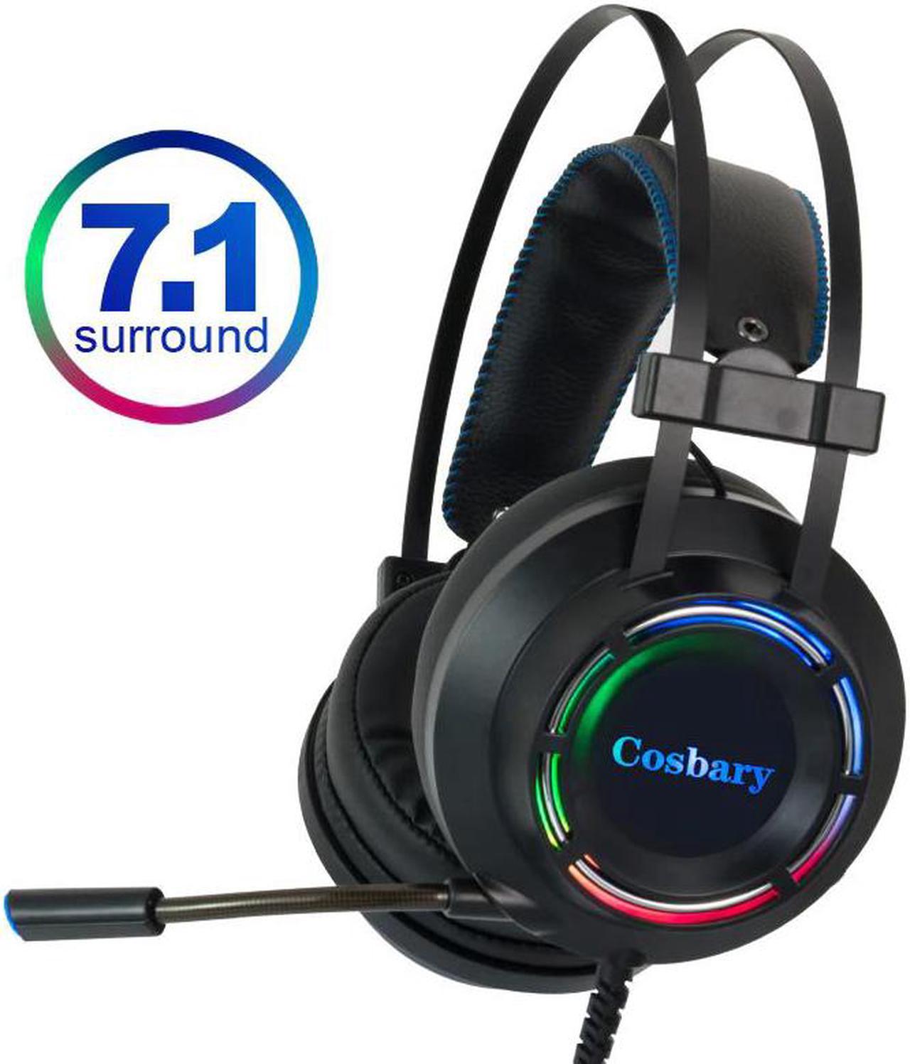 Gaming headphone with Microphone USB Wired Earphone 7.1 Surround Sound Game Headset for PC PS4 Xbox One