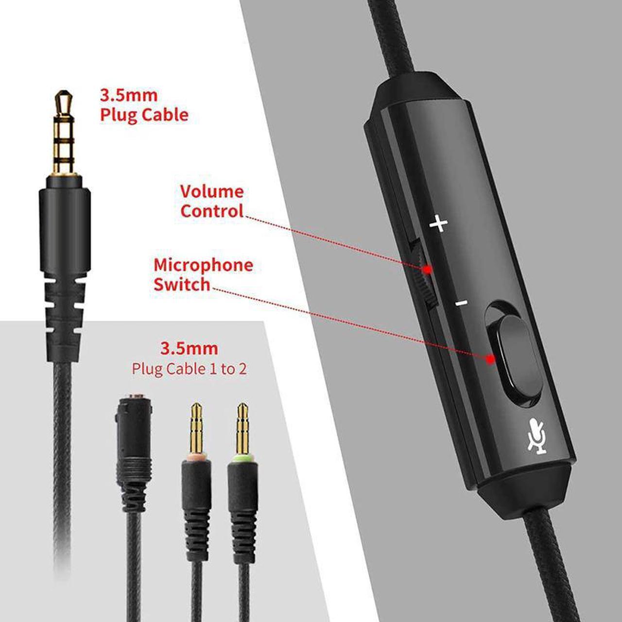 Alt view image 2 of 5 - NUBWO N2 Gaming Headset Music Headphones Stereo Over Ear Wired Earphones With Microphone For PC PS4 Skype Xbox One Gamer